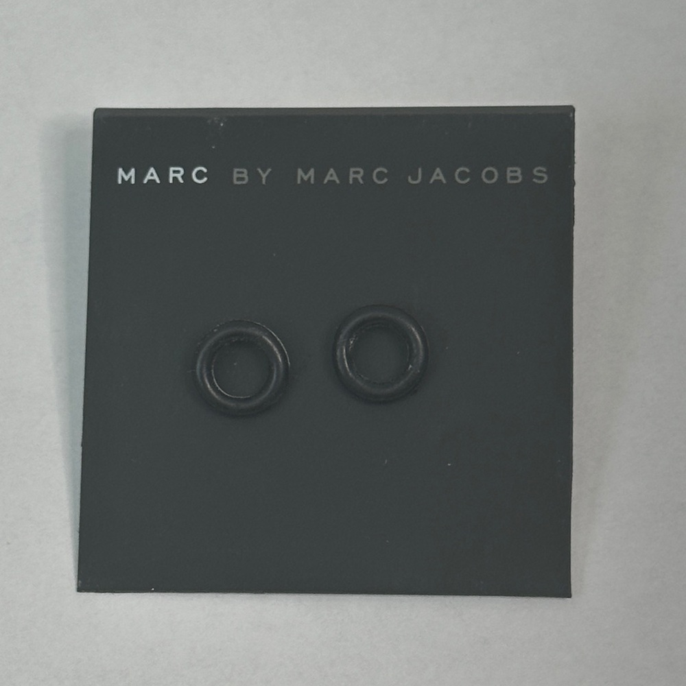 NWT Marc by Marc Jacobs Black Ring Earrings Minimalist Design